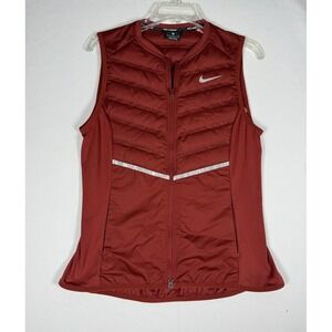 Nike Aeroloft 800 Down Flash Running Gilet Vest Women's Medium Red Performance